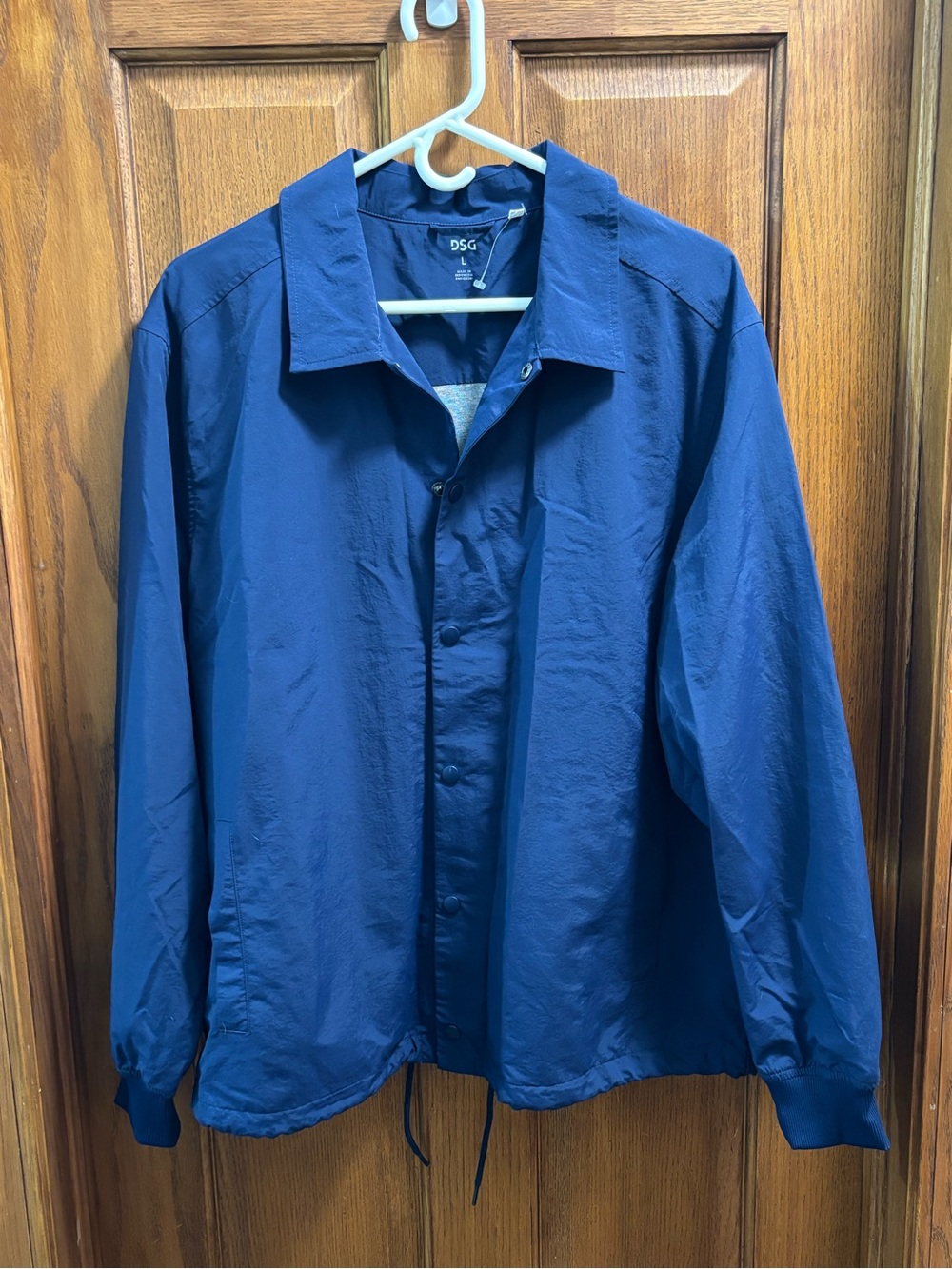 DSG Blue Windbreaker Coach Jacket Sz L. NWOT